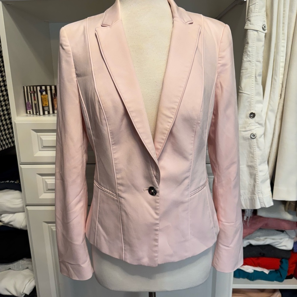 White House Black Market Pink Blazer Tailored Suit Jacket